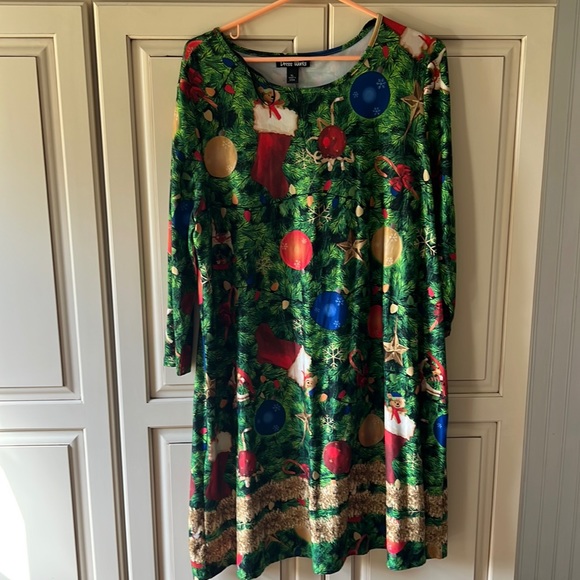 Christmas Fun Print Swing Dress - Picture 1 of 5